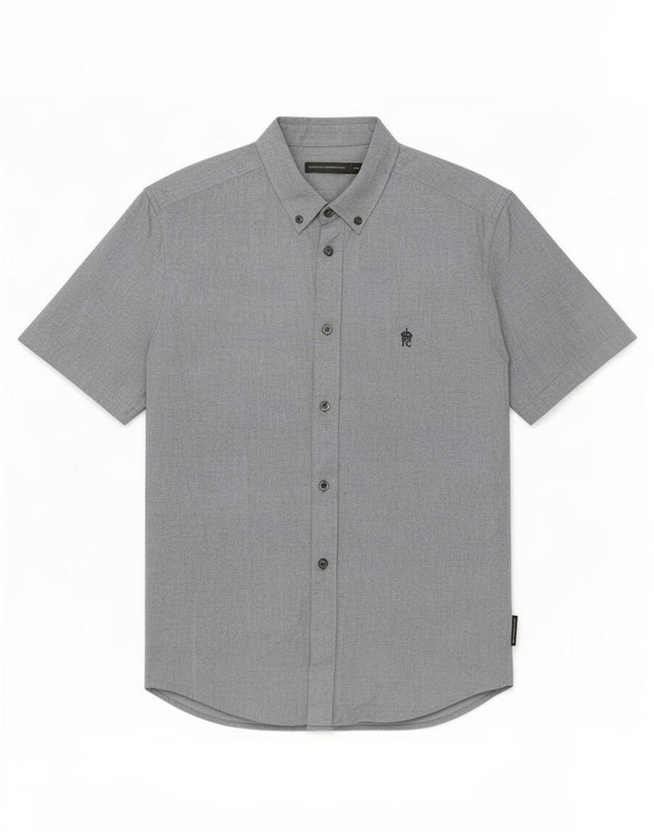 Camicia a maniche corte da uomo French Connection in cotone blu medio