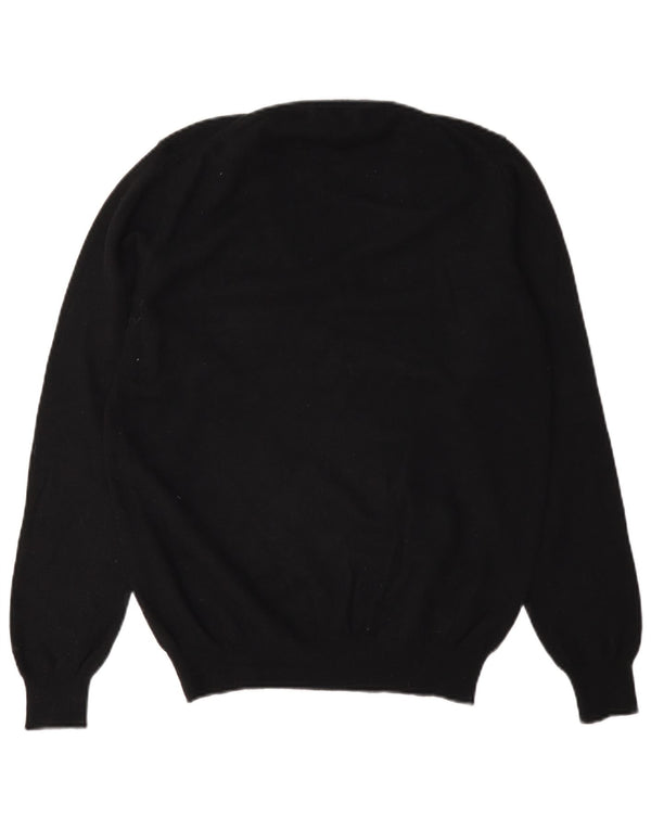 Gant maglione da donna con scollo a V UK 14 grande lana nera