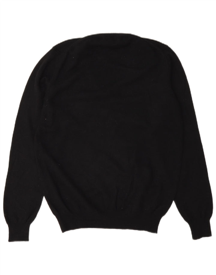 Gant maglione da donna con scollo a V UK 14 grande lana nera