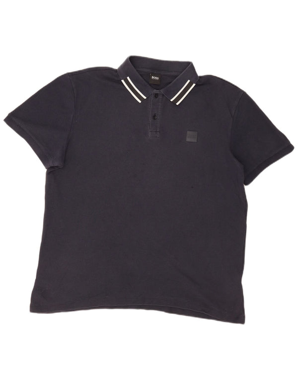 Polo da uomo Hugo Boss XL in cotone blu navy