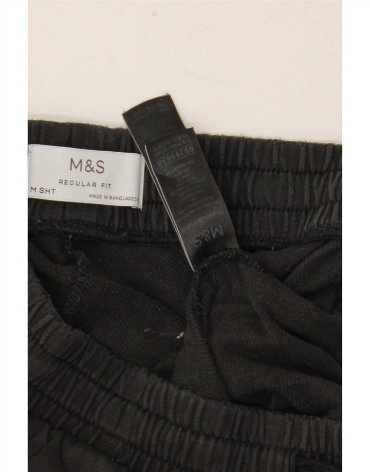 Pantaloni da tuta da uomo Marks & Spencer vestibilità regolare in cotone nero medio