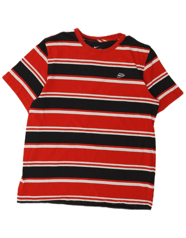 T-shirt da uomo Nike Top XL in cotone a righe rosse