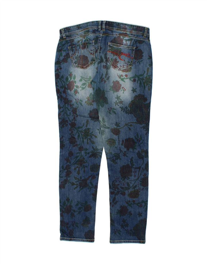 Jeans skinny da donna DESIGUAL W32 L32 poliestere floreale blu