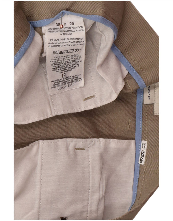 DOCKERS Pantaloni chino da uomo dalla vestibilità classica W38 L29 Classico in cotone beige