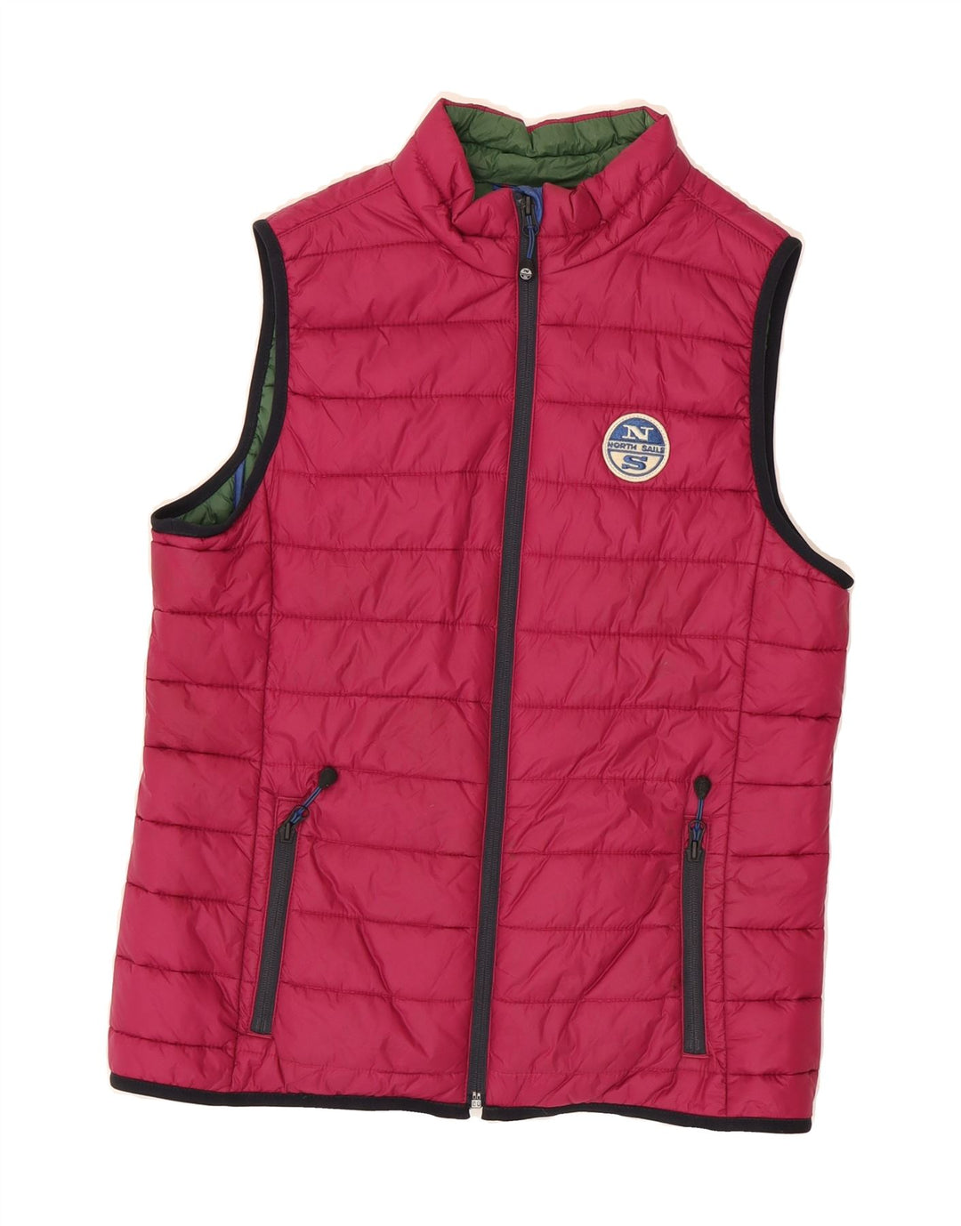 NORTH SAILS Womens Padded Gilet UK 14 Medium Pink Polyamide Vintage North Sails and Second-Hand North Sails from Messina Hembry 
