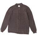 Maglione cardigan da uomo Zara in cotone a righe grandi grigie