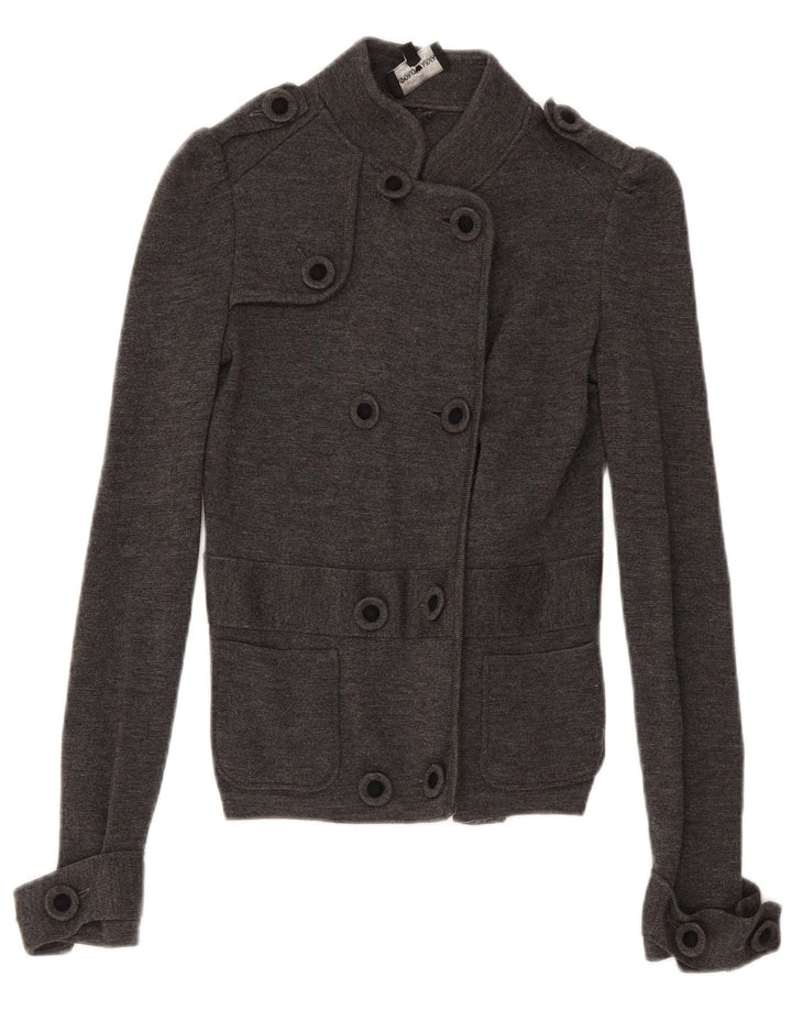 Maglione Cardigan Doppio Petto Donna Armani IT 38 XS Lana Grigia