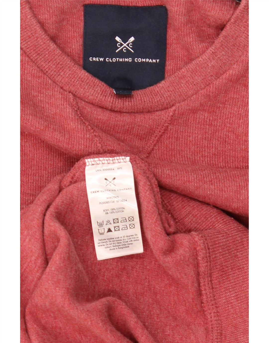 CREW CLOTHING Maglione da uomo girocollo in cotone rosso medio