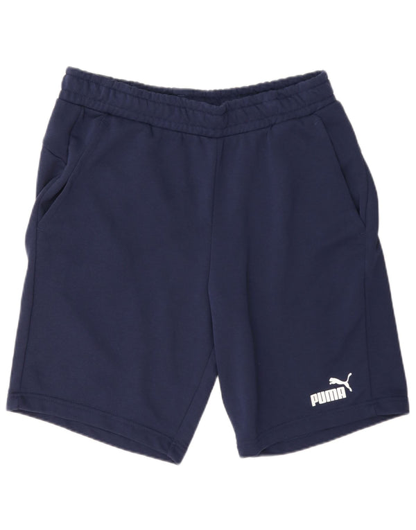 Pantaloncini sportivi da uomo Puma Large in cotone blu navy