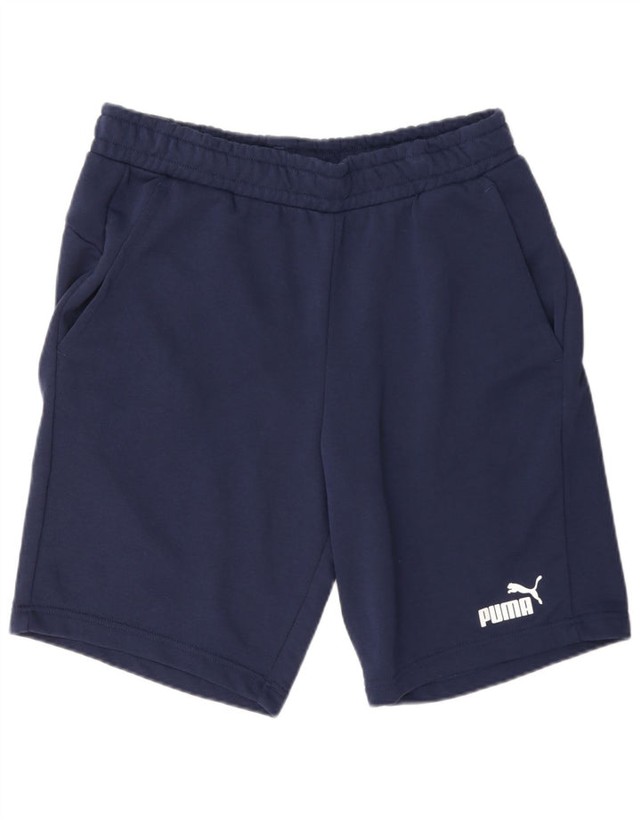Pantaloncini sportivi da uomo Puma Large in cotone blu navy