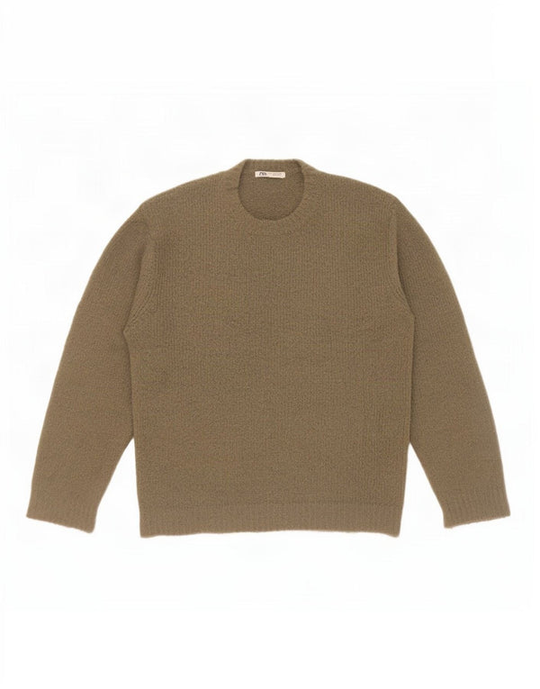 Maglione maglione girocollo da uomo Zara medio acrilico kaki
