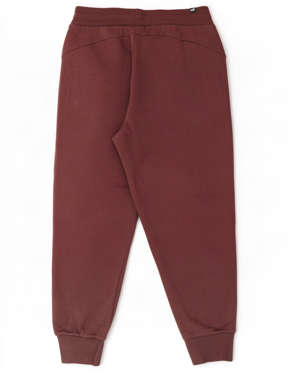 Pantaloni da tuta da donna Puma Joggers UK 14 Large Borgogna Cotone