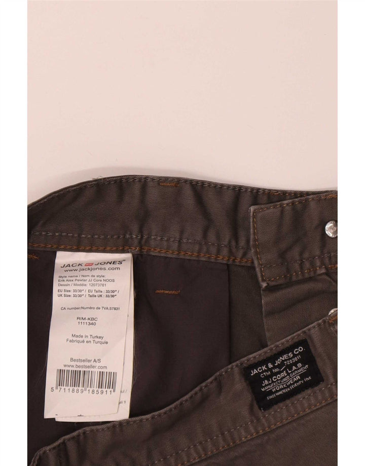 Pantaloncini chino da uomo Jack & Jones medi W33 in cotone grigio