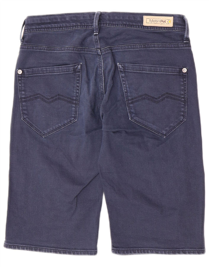 Pantaloncini di jeans da uomo Meltin' Pot W31 cotone blu navy medio