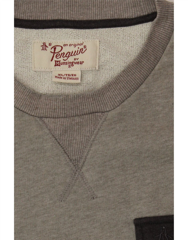 PENGUIN Mens Sweatshirt Jumper XL Grey Cotton Vintage Penguin and Second-Hand Penguin from Messina Hembry 