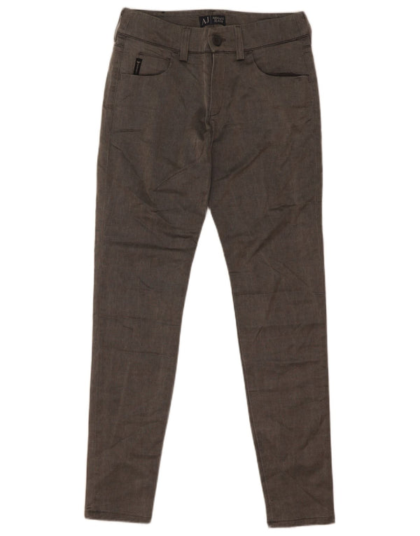 Pantaloni casual skinny da donna Armani W25 L29 cotone grigio