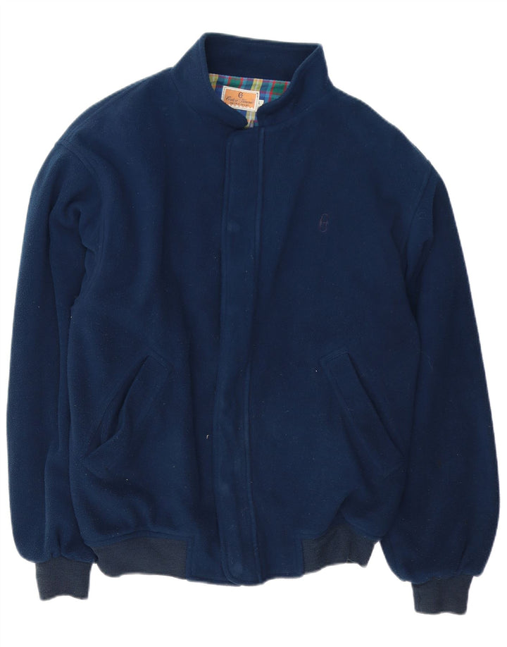 Conte of Florence Giacca bomber in pile da uomo UK 40 Large Blu Navy Poliestere