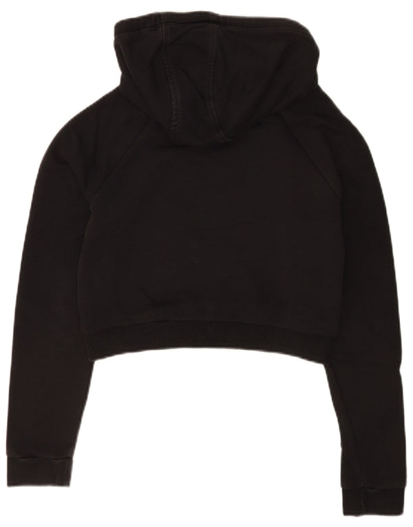 Maglione con cappuccio grafico da donna Adidas UK 8 piccolo cotone nero