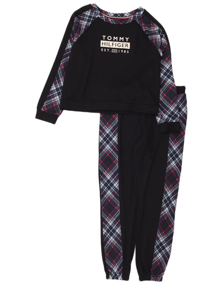 Tuta intera da donna con grafica Tommy Hilfiger UK 14 Medium Blu Navy a quadri