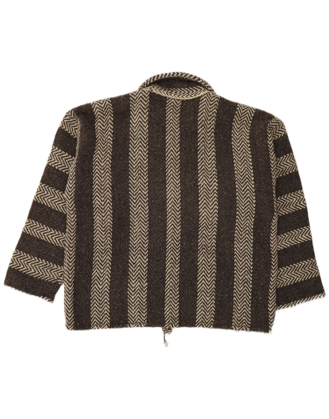 Maglione maglione collo alto da uomo VINTAGE XL grigio Chevron azteco