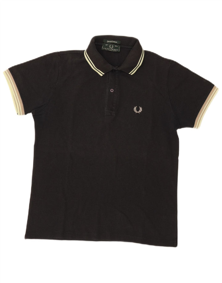 Polo da uomo Fred Perry in cotone nero medio