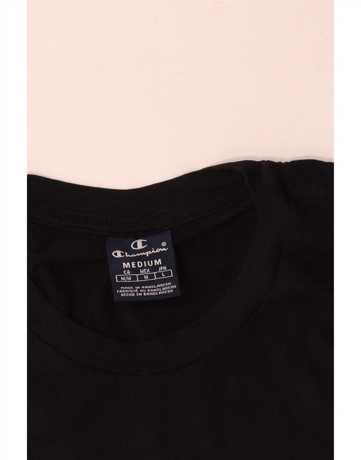 T-shirt grafica da uomo Champion Top in cotone nero medio
