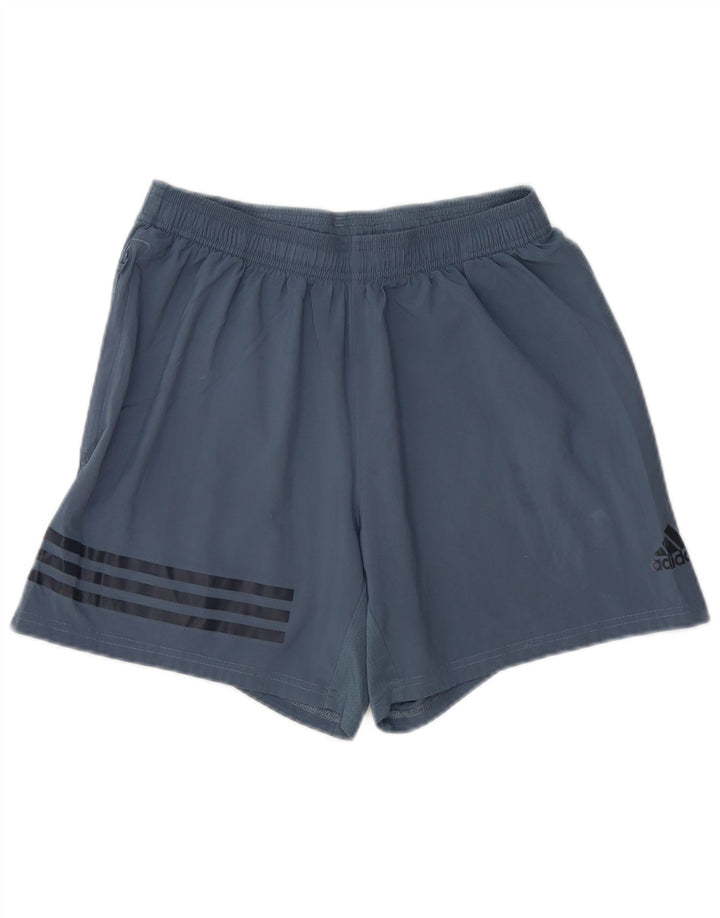 Pantaloncini sportivi Adidas da donna UK 12 poliestere blu medio