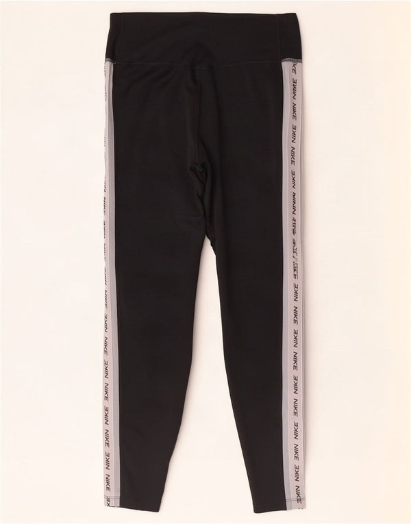 Leggings grafici Nike Dri Fit da donna UK 14 Medium Black Colourblock