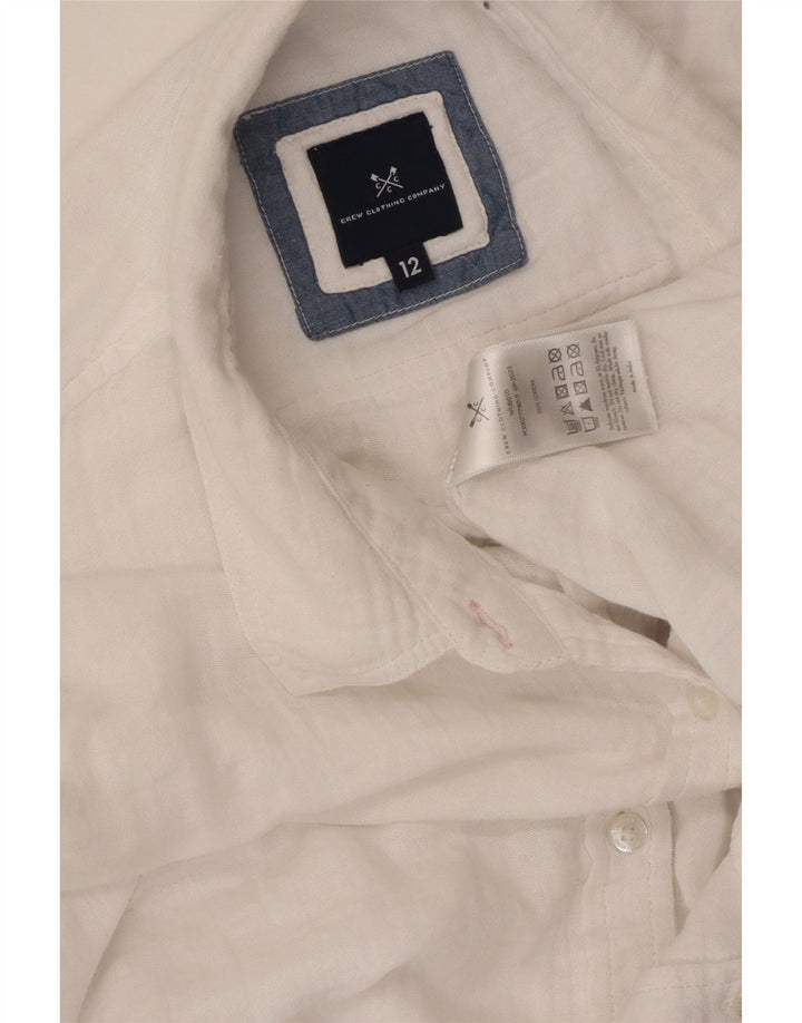 CREW CLOTHING Camicia da donna UK 12 Cotone bianco medio
