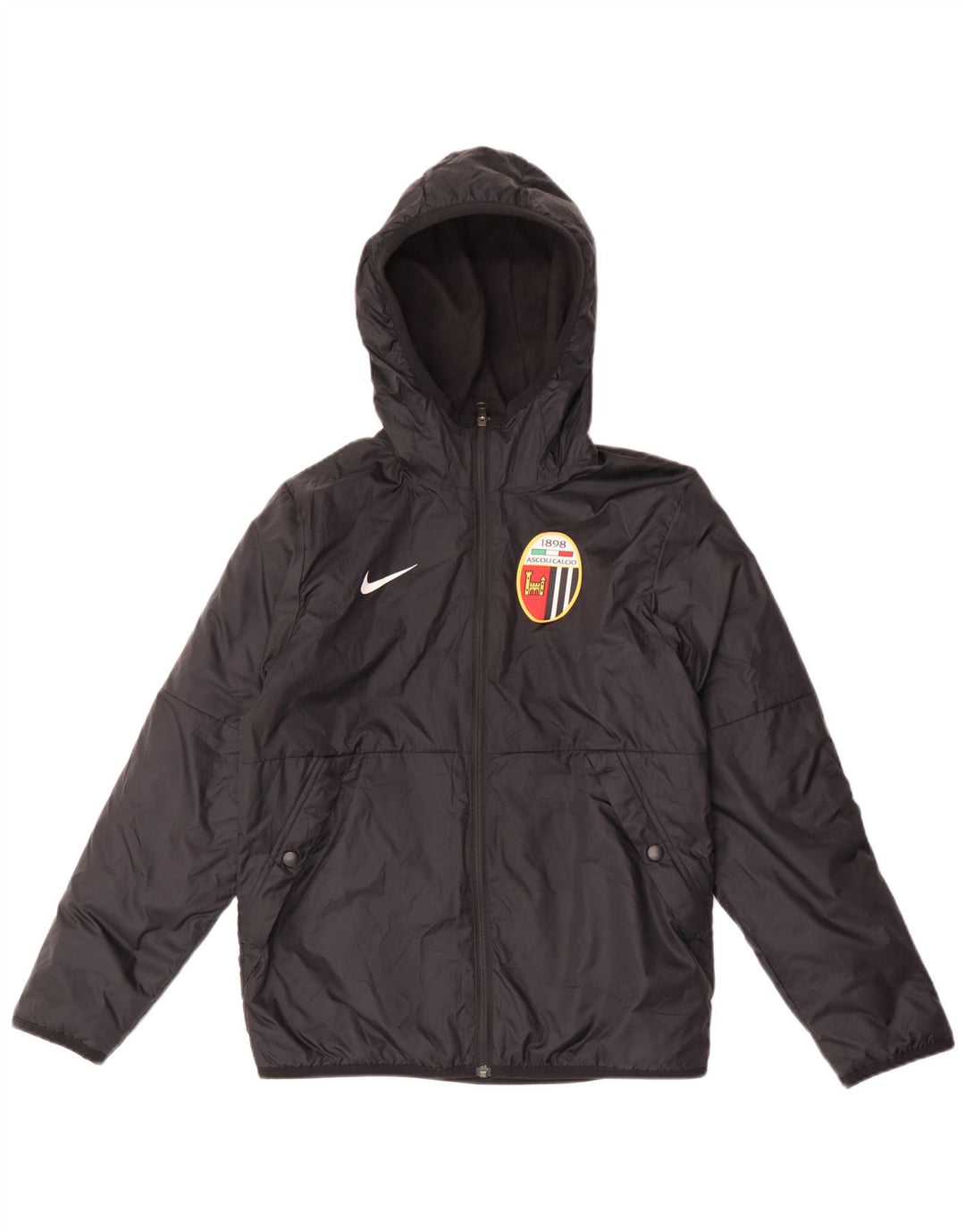 Giacca a vento con cappuccio Nike da ragazzo 12-13 anni media poliestere nero