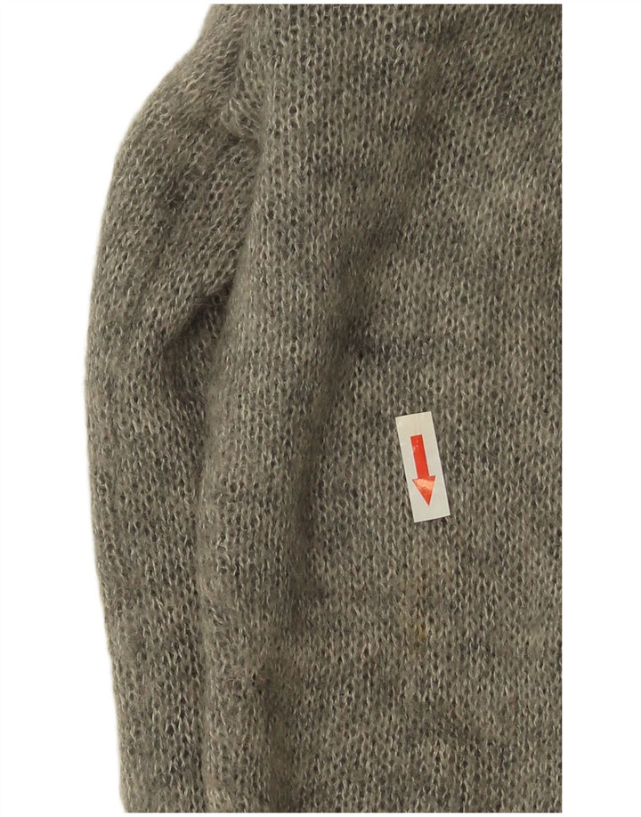 Maglione cardigan da donna vintage UK 14 Grigio medio
