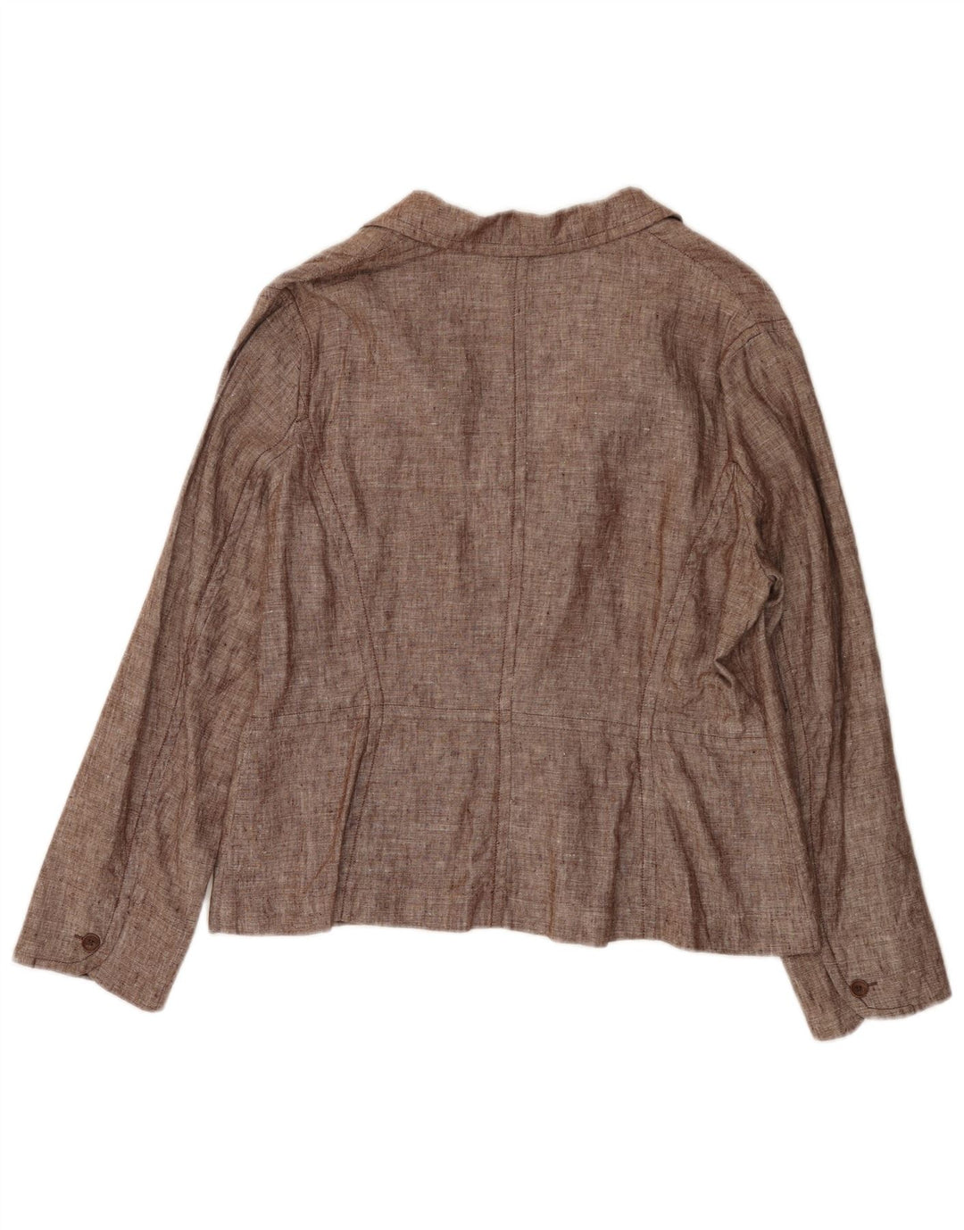 MONSOON Giacca blazer da donna a 2 bottoni UK 18 XL Lino marrone