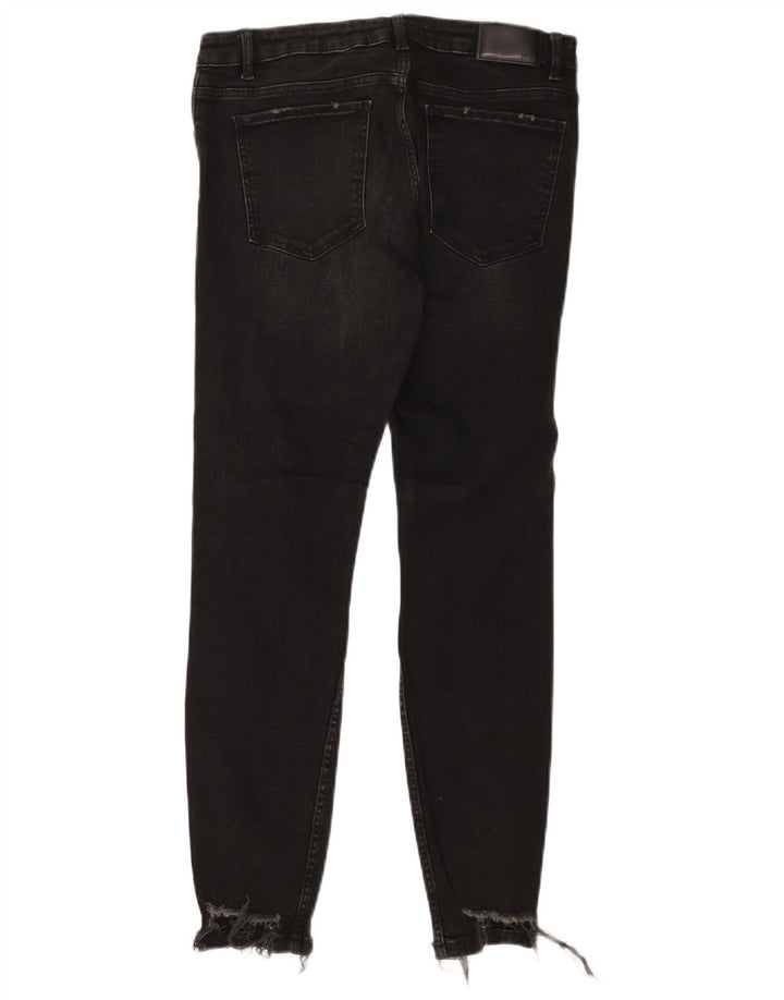 Jeans slim invecchiati da donna Zara EU 40 medio W30 L27 cotone nero