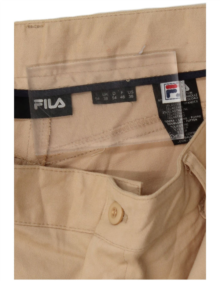 Pantaloni chino dritti da uomo FILA W38 L32 in cotone beige