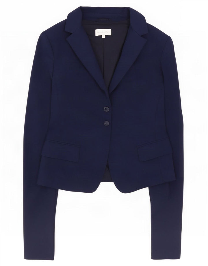 Patrizia Pepe Giacca Blazer da Donna a 2 Bottoni IT 46 Large Blu Navy in Cotone