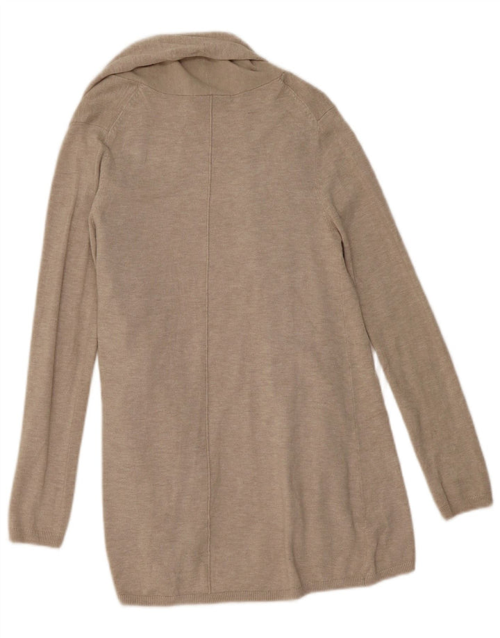 Maglione cardigan aperto da donna Zara UK 10 piccolo beige viscosa