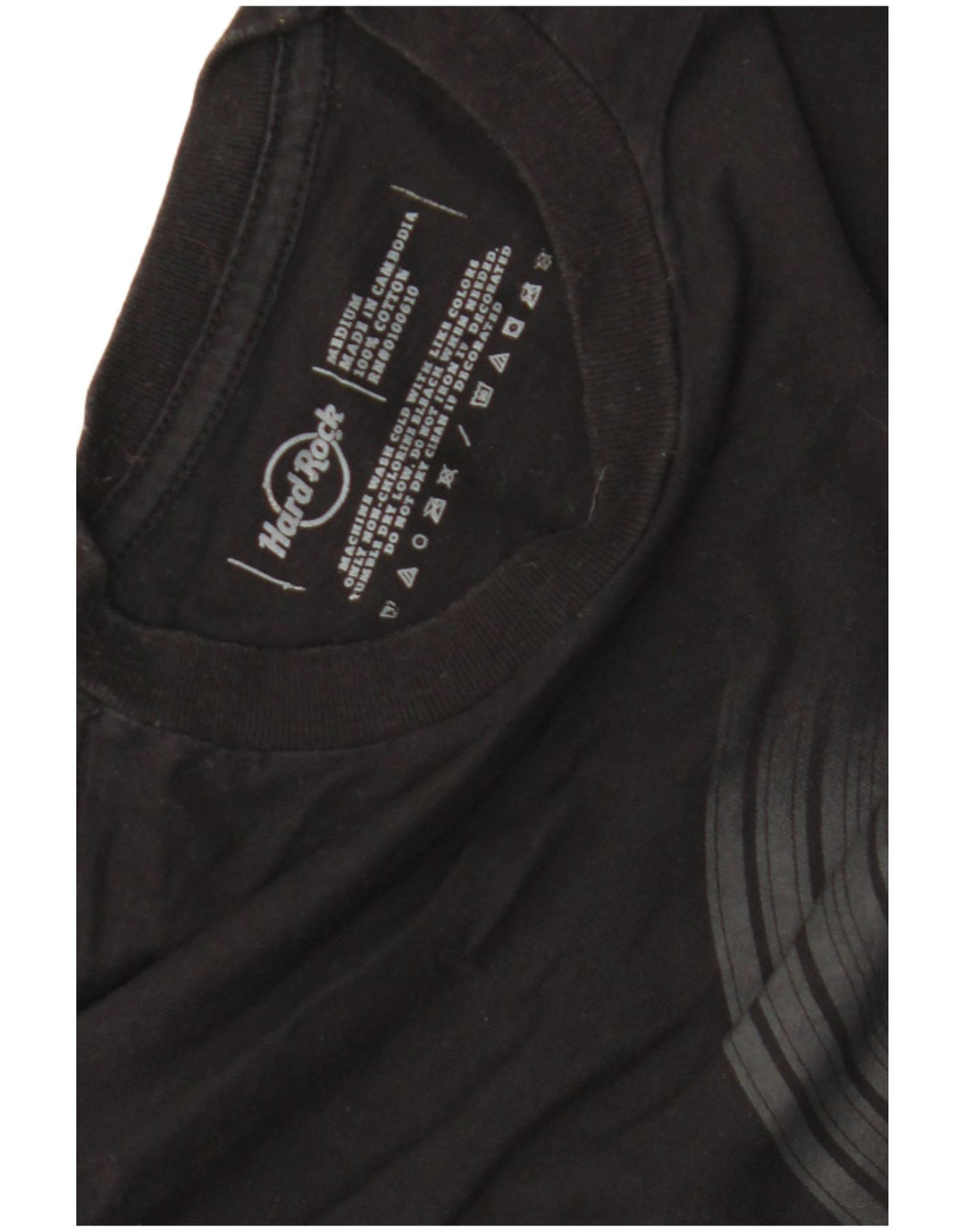T-shirt grafica da uomo Hard Rock Cafe Athens Top in cotone nero medio
