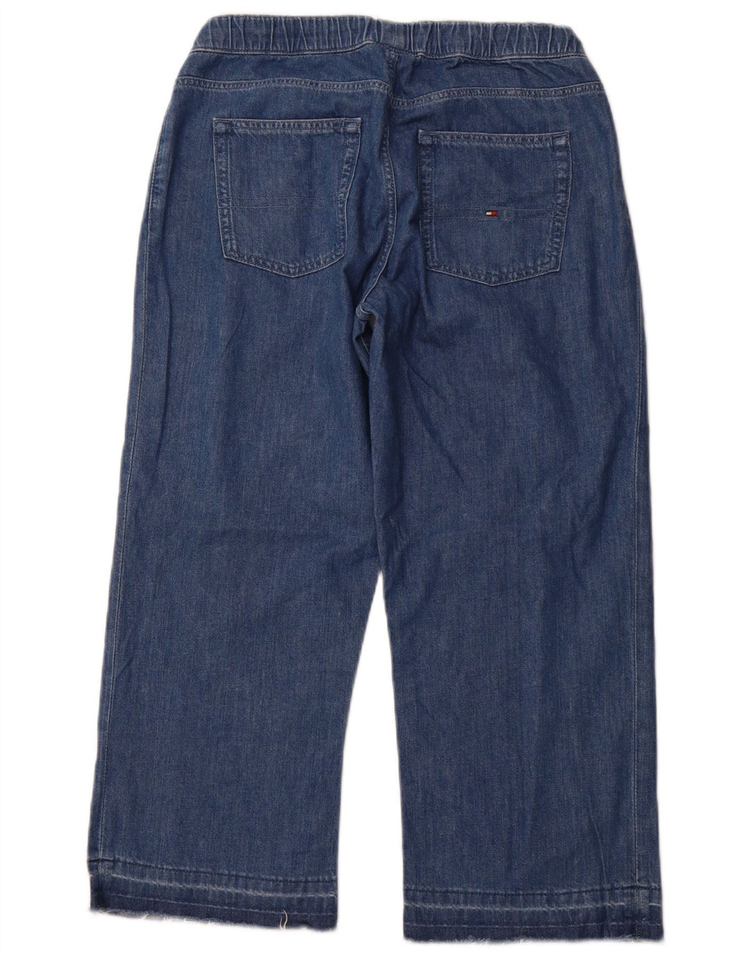 TOMMY HILFIGER Jeans Capri a gamba larga per bambina 15-16 anni W28 L23 Cotone blu