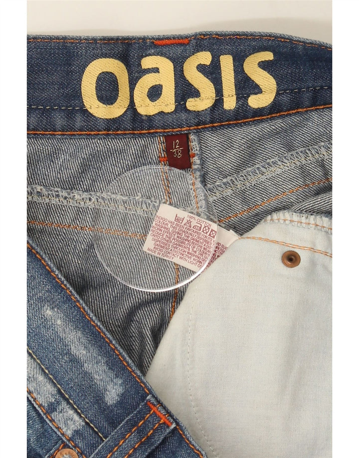 OASIS Womens Distressed Denim Bermuda Shorts US 12 Large W34  Blue Cotton Vintage Oasis and Second-Hand Oasis from Messina Hembry 