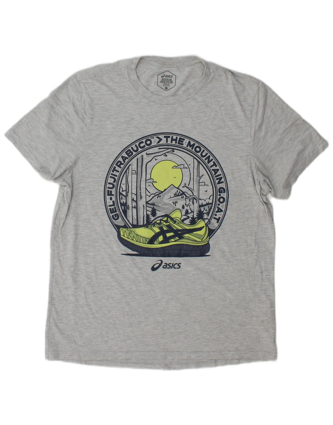 T-shirt grafica da uomo Asics, taglia grande, in cotone grigio