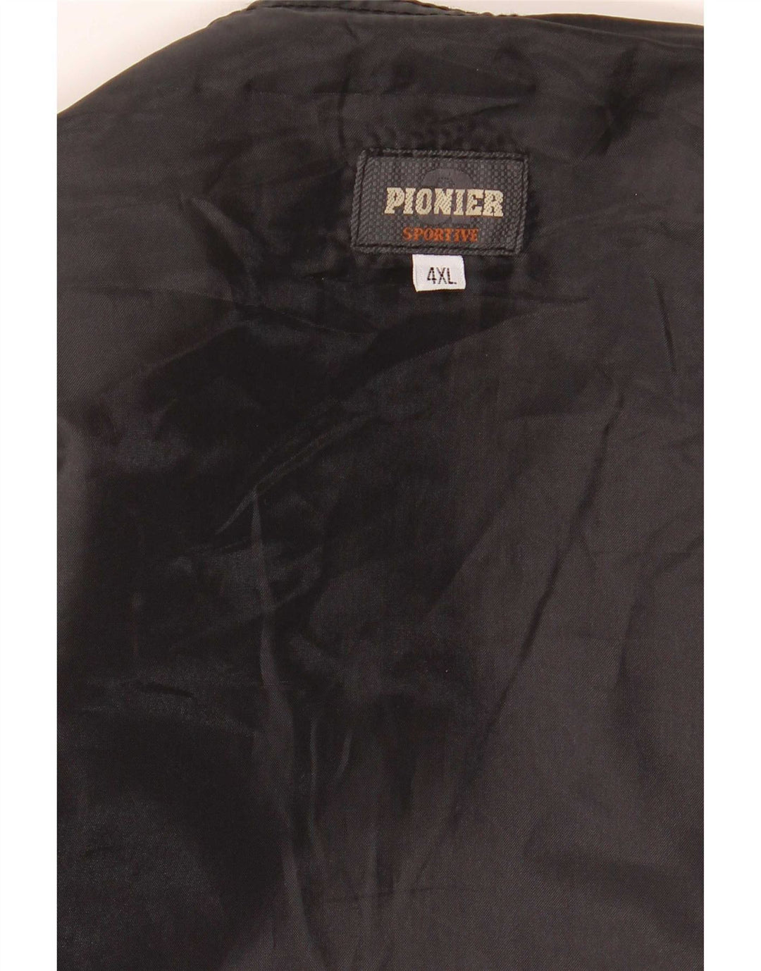Gilet in pelle scamosciata da uomo Pionier 4XL Nero