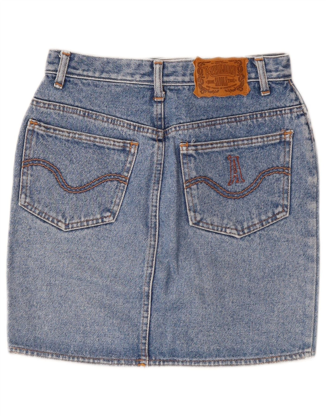 Mini gonna di jeans vintage da donna W26 piccola blu