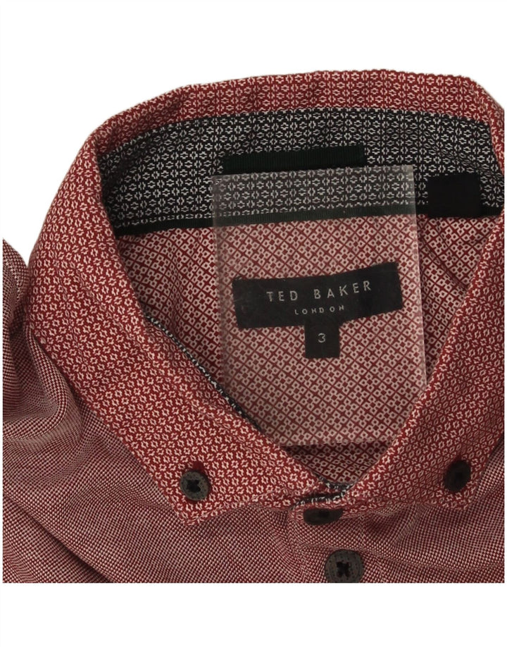 Polo da uomo Ted Baker taglia 3 media bordeaux modal