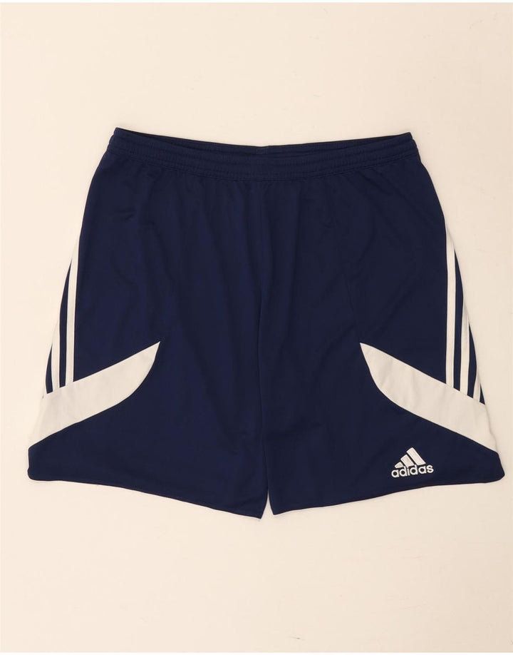 Pantaloncini sportivi Adidas Climalite da uomo di grandi dimensioni in poliestere color block blu navy