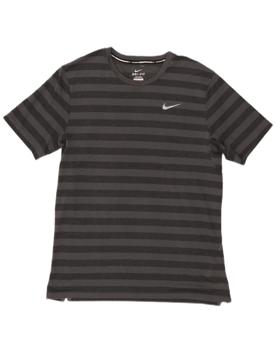 T-shirt Nike da uomo Dri Fit in poliestere a righe grigio medio