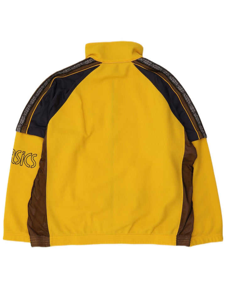 Giacca sportiva da uomo con grafica Asics, giacca grande, colore giallo
