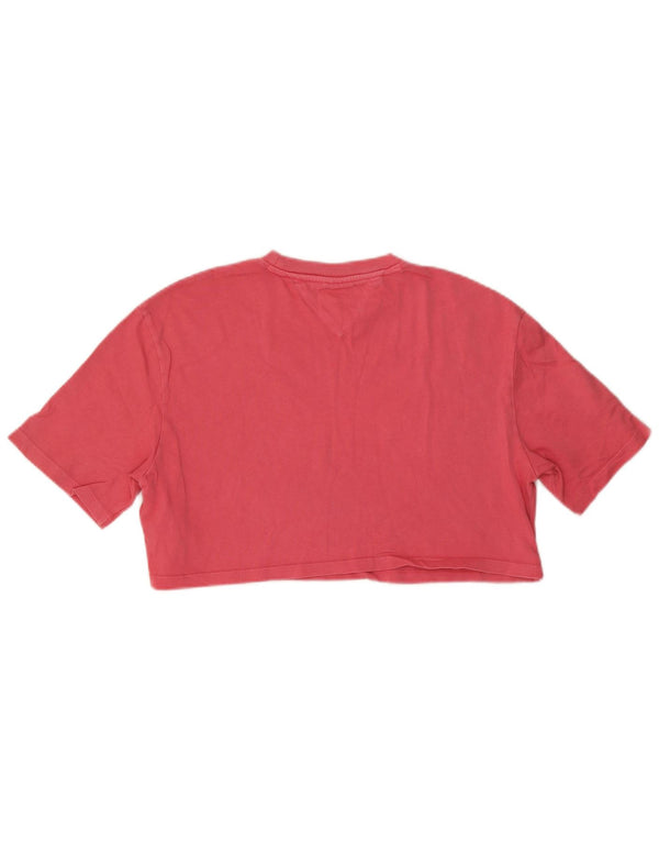 T-shirt grafica oversize corta da donna Tommy Hilfiger Top UK 10 Small Rosa