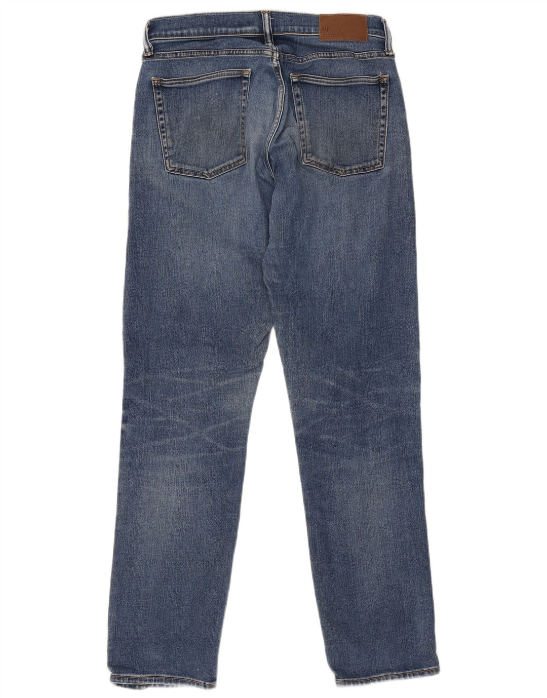 Jeans dritti slim invecchiati da uomo Gap W32 L34 cotone blu