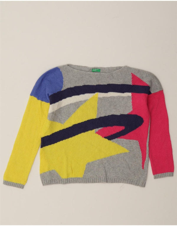 Maglione Bambina Benetton Con Scollo A Barca 7-8 Anni Piccolo Multicolore