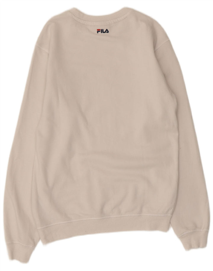 Felpa grafica da uomo FILA Maglione XS Cotone bianco